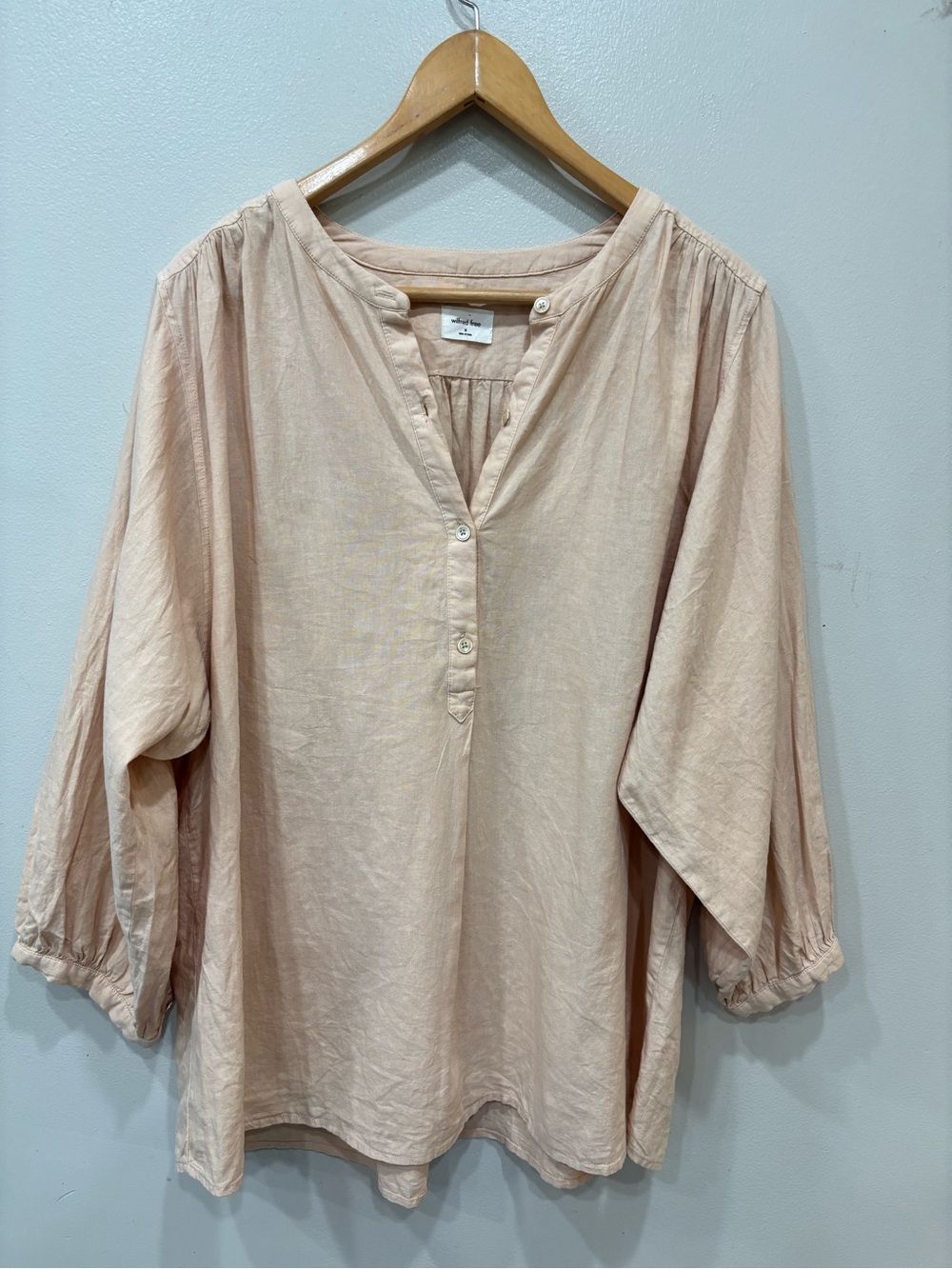 Wilfred Free Linen Relaxed Beige Top Tunic Women’s Size Medium